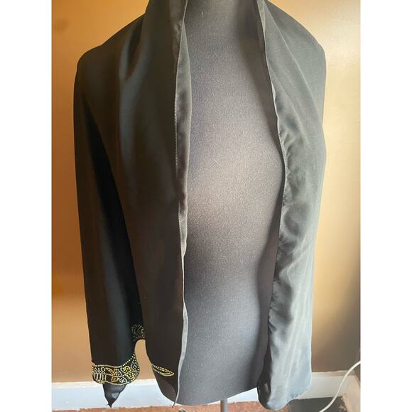 Embellished Middle Eastern Scarf Black GUC - Picture 3 of 5